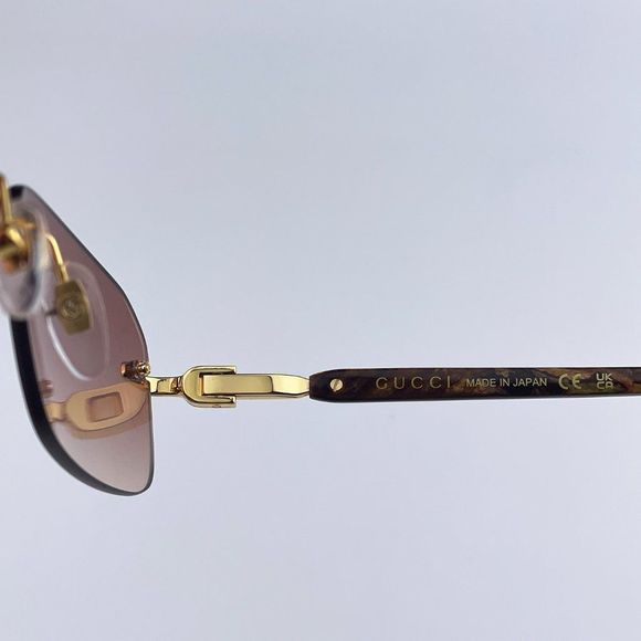 Gucci GG1221S 004 BRAND NEW Sunglasses Gold Yellow Red Mirrored Square Unisex - Picture 10 of 14